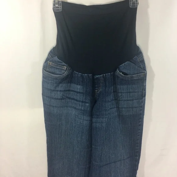 Motherhood Maternity Cut Off Cropped Jeans Size L - Picture 3 of 8
